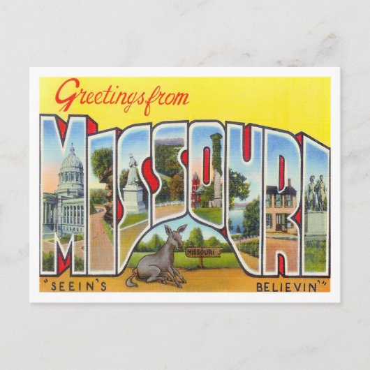Missouri Vintag Big Letters Postkarte (Vorderseite)