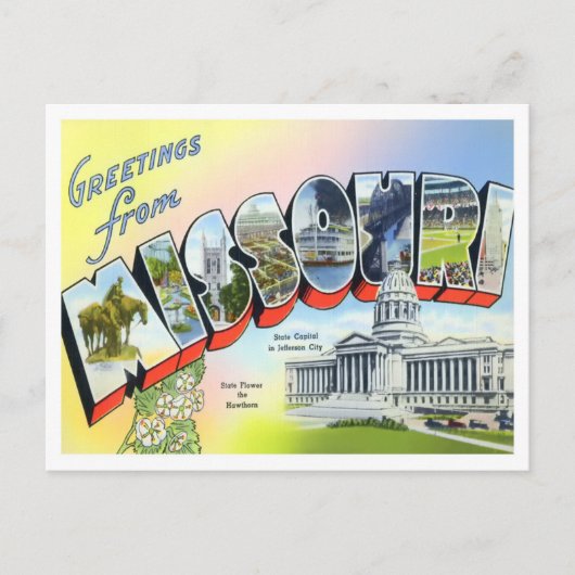 Missouri Vintag Big Letters Postkarte (Vorderseite)