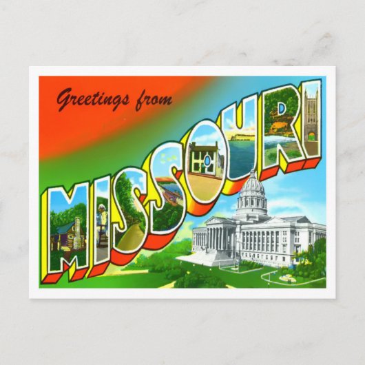 Missouri Vintag Big Letters Postkarte (Vorderseite)