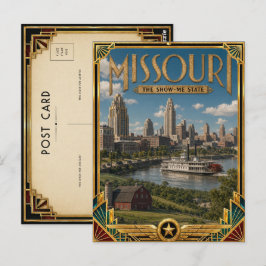 Missouri Vintage Art Deco Golden Age Postkarte