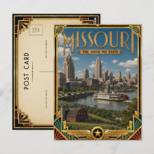 Missouri Vintage Art Deco Golden Age Postkarte