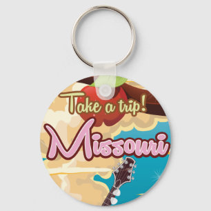 Missouri Vintage-Cartoon-Reiseposter. Schlüsselanhänger