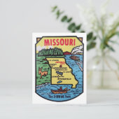 Missouri Vintage Decal Map der 50er Jahre Postkarte (Stehend Vorderseite)