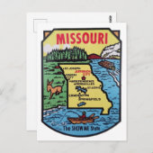 Missouri Vintage Decal Map der 50er Jahre Postkarte (Vorne/Hinten)