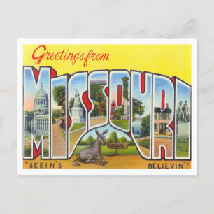 Missouri Vintage Große Buchstaben Postkarte