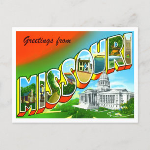 Missouri Vintage Große Buchstaben Postkarte