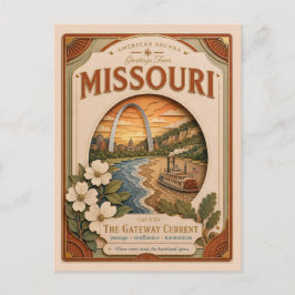 Missouri Vintage Paper Cut American Arcana Postkarte