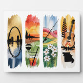 Missouri Watercolor Wall Art Plaque | State Sign w Fotoplatte (Vorderseite)
