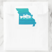 Missouri Wave Fishing Quadratischer Aufkleber (Tasche)
