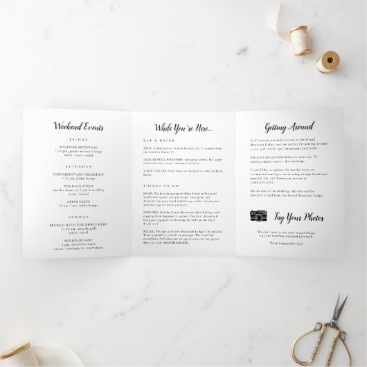 Missouri Wedding Welcome Letter & Itinerary Dreifach-gefaltete Programmkarte (Innenseite)