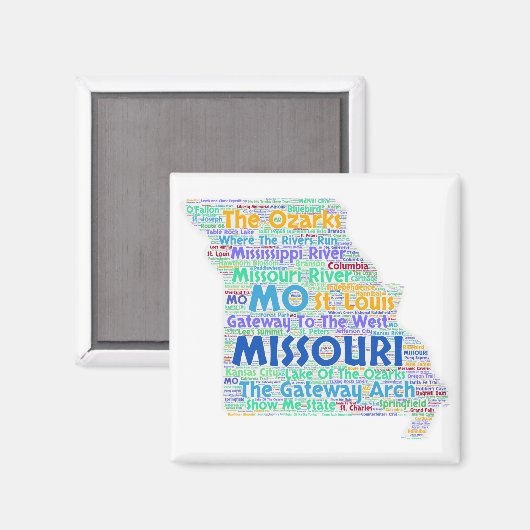 Missouri Word Cloud Magnet (Vorderseite/Rückseite)