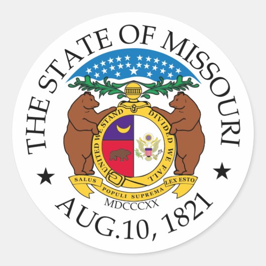 Missouri-Zeichen Runder Aufkleber (Vorderseite)