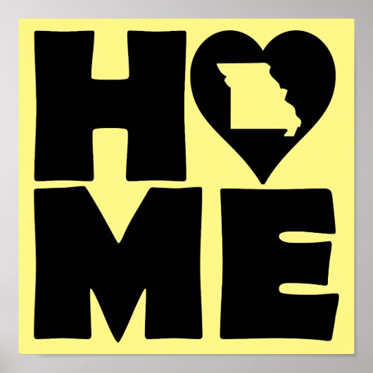 Missouri Zuhause Heart Staat Poster Sign (Vorne)
