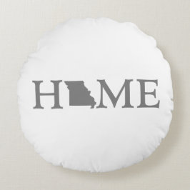 Missouri Zuhause Staat Shaped Letter Gray Word Art Rundes Kissen