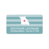 Missouri Zuhause Staat Stadtkarte Benutzerdefinier Adressaufkleber (Vorne)