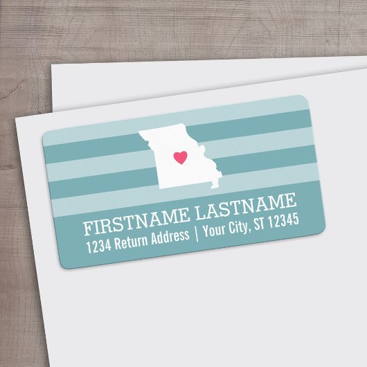 Missouri Zuhause Staat Stadtkarte Benutzerdefinier Adressaufkleber