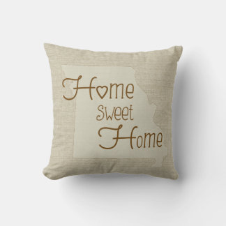 Missouri-Zuhause Sweet Zuhause Burlap-Look individ Kissen