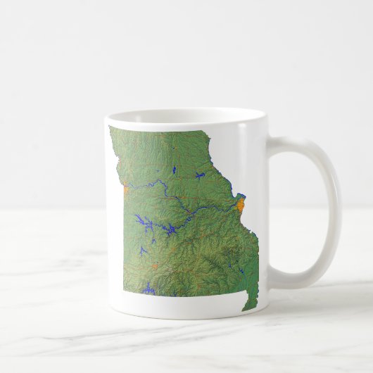Missourian Flag + Map-Tasse Kaffeetasse (Rechts)