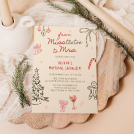 Misstletoe an Frau Hand Drawn Brautparty Einladung