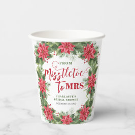 Misstletoe an Frau Winter Poinsettia Brautparty Pappbecher
