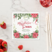 Misstletoe an Frau Winter Poinsettia Brautparty Serviette (Beispiel)