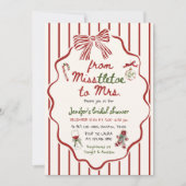 Misstletoe to Mrs Hand Drawn Bridal Shower Einladung (Vorderseite)