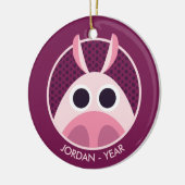 Misstrauisch das Schwein Keramikornament (Links)