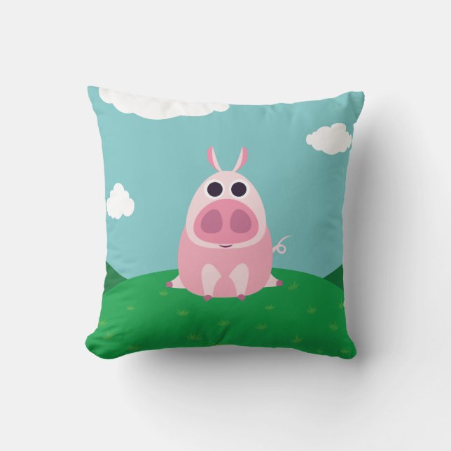 Misstrauisch das Schwein Kissen (Vorderseite)