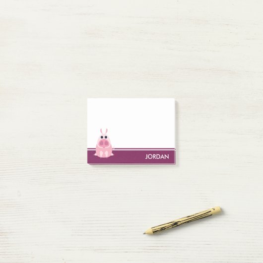 Misstrauisch das Schwein Post-it Klebezettel (Auf Schreibtisch)