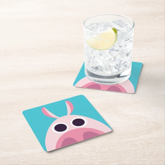 Misstrauisch das Schwein Rechteckiger Pappuntersetzer (Vor Ort)