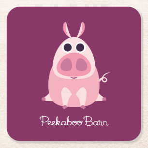 Misstrauisch das Schwein Rechteckiger Pappuntersetzer