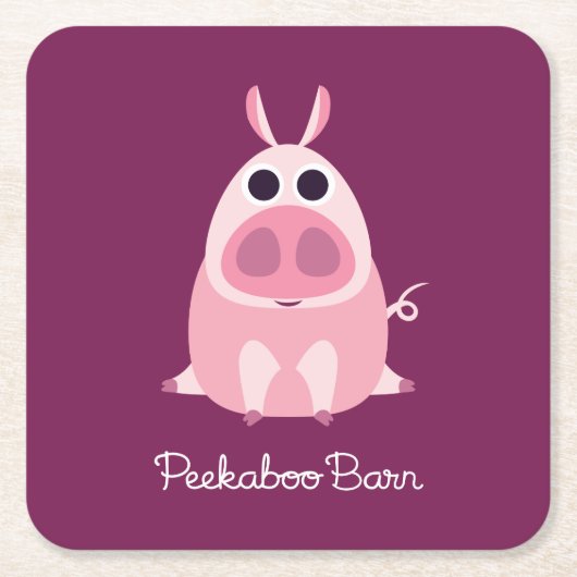 Misstrauisch das Schwein Rechteckiger Pappuntersetzer (Vorderseite)