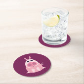 Misstrauisch das Schwein Runder Pappuntersetzer (Vor Ort)