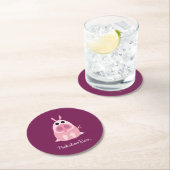 Misstrauisch das Schwein Runder Pappuntersetzer (Vor Ort)