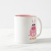 Misstrauisch das Schwein Zweifarbige Tasse (VorderseiteRechts)