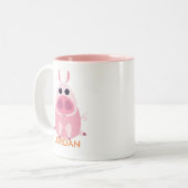 Misstrauisch das Schwein Zweifarbige Tasse (Vorderseite Links)