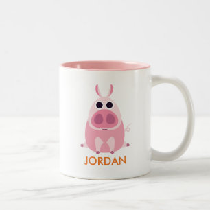 Misstrauisch das Schwein Zweifarbige Tasse