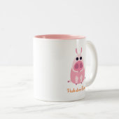 Misstrauisch das Schwein Zweifarbige Tasse (VorderseiteRechts)
