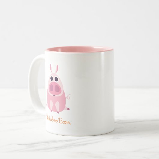 Misstrauisch das Schwein Zweifarbige Tasse (Vorderseite Links)