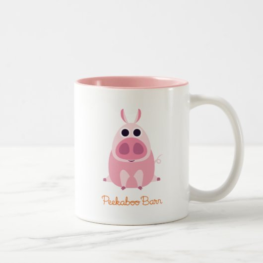 Misstrauisch das Schwein Zweifarbige Tasse (Rechts)