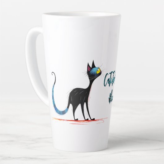 Missy Miss Latte Cup — 100% Catitude, 0% Mercy Milchtasse (Linke Ecke)