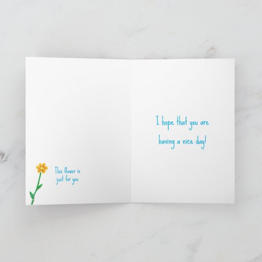 Missy Mouse hält eine Blume "Nur weil" Karte (Innenseite)