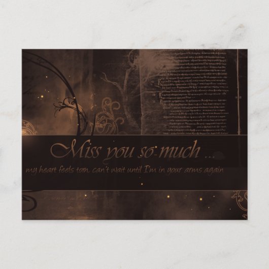 MissYouSoMuch Postkarte (Vorderseite)