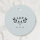 Mist Blue | Einfache moderne Hochzeit Vielen Dank  Geschenkanhänger (Vorderseite)