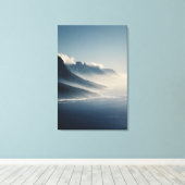 Mist-Covered Coastal Mountains Sunrise Glow Leinwanddruck (Insitu (Holzboden))