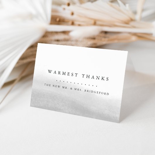 Mist | Elegant Pale Gray Watercolor Thank You Card