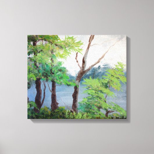 Mist Lake Print Leinwanddruck (Vorderseite)