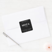 Mist & Moss Benutzerdefiniertes Kerzenlabel Schwar Quadratischer Aufkleber (Umschlag)