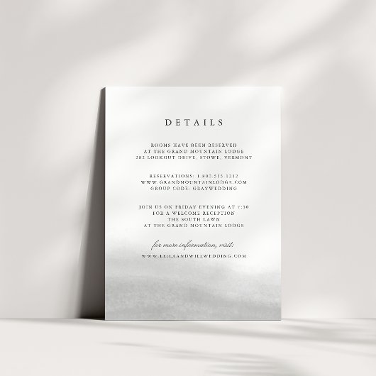 Mist Wedding Guest Information Card Begleitkarte