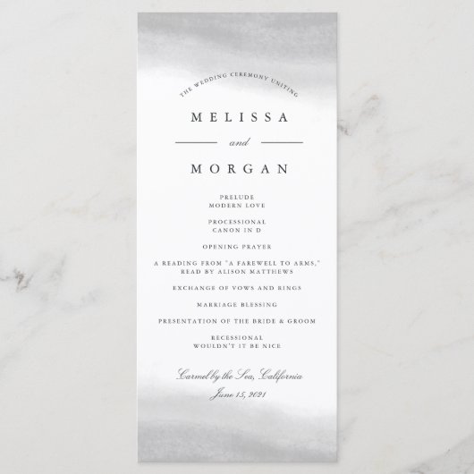 Mist Wedding Program Programm (Vorderseite)